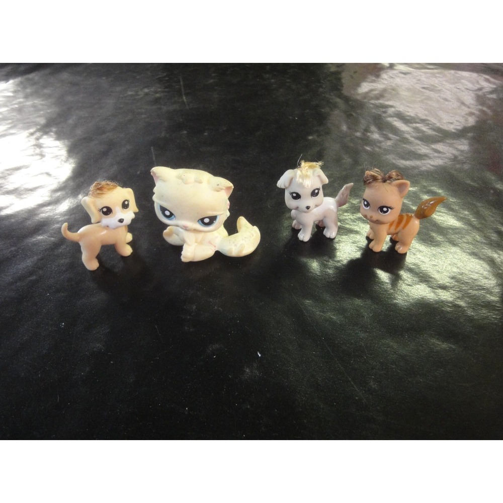 4 lot Littlest pet shop ? toys figures dog puppy puppies cat